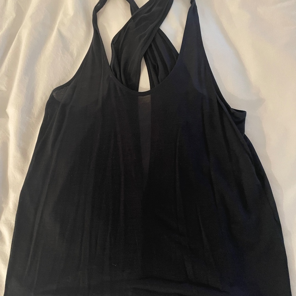 All Saints navy cross-back "Hume" tank top size 4